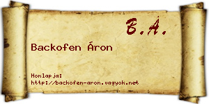 Backofen Áron névjegykártya